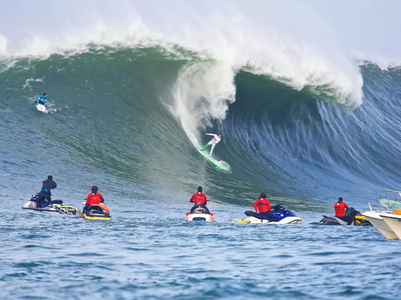 Nic Lamb catches wave at Maverick