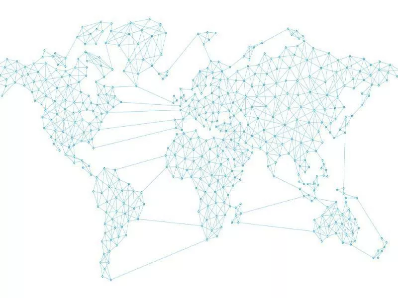 Connected map of the world