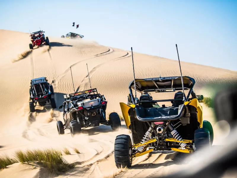 Buggy car on the sand dunes in Doha