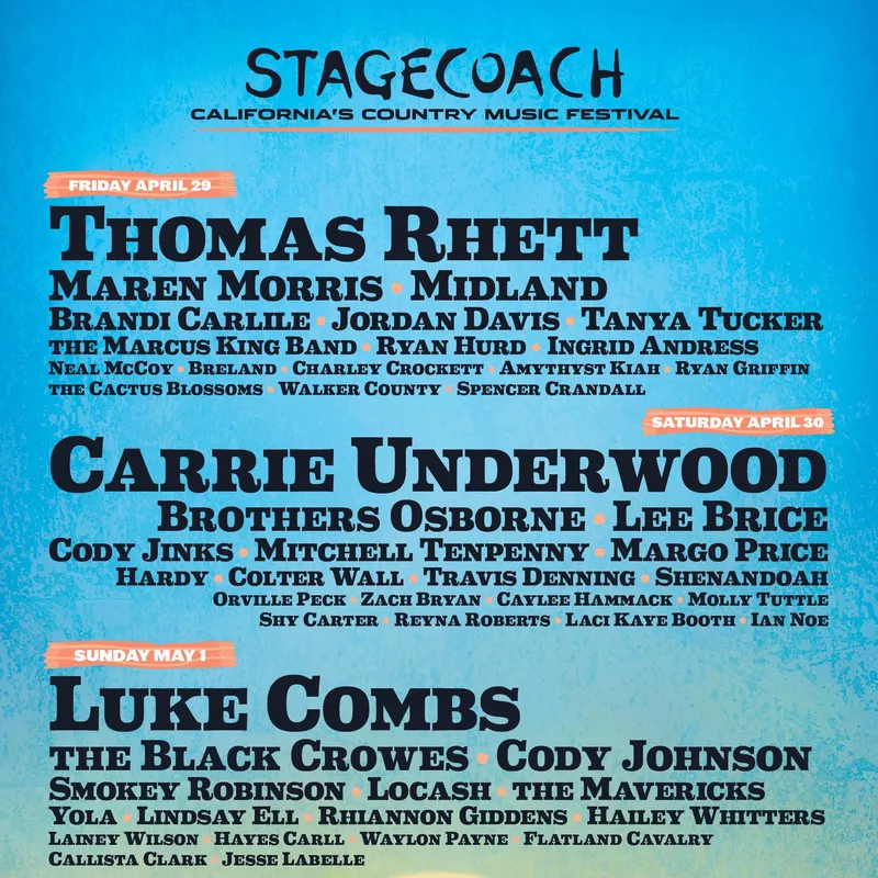 Stagecoach lineup, 2022