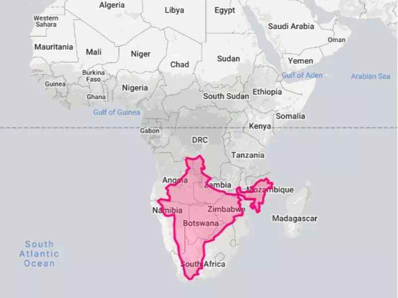 India compared to Africa