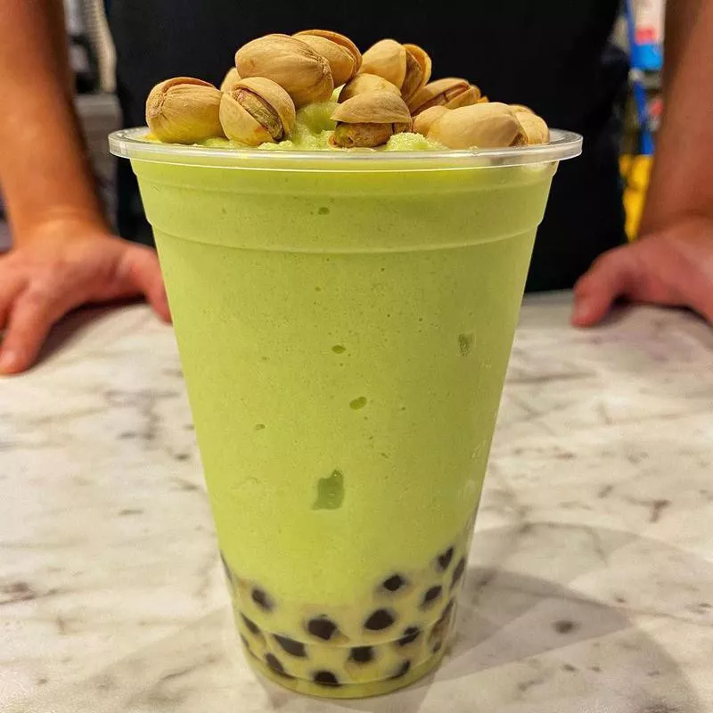 Pistachio boba tea flavor