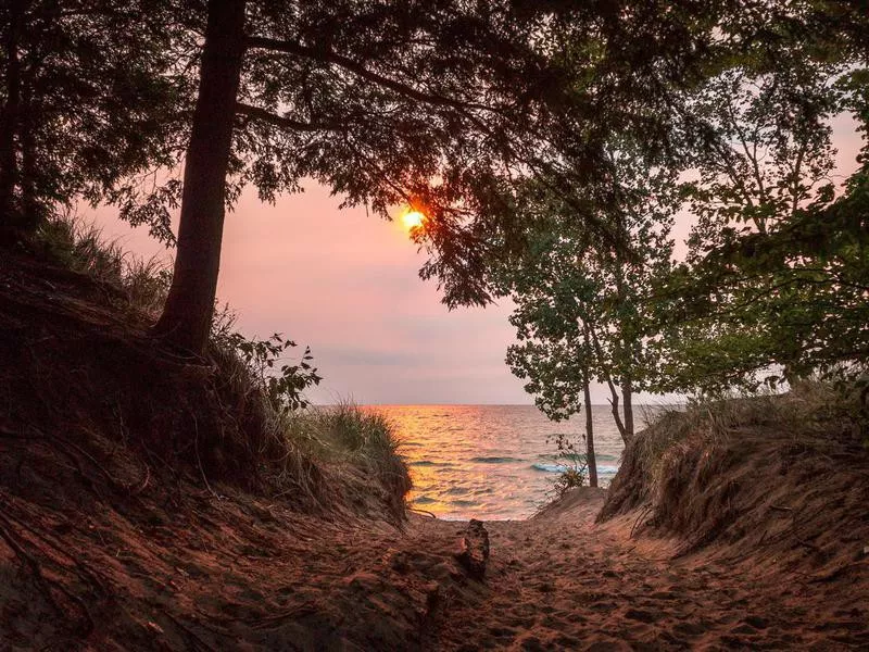 Sunset on Lake Michigan at Saugatuck, Michigan