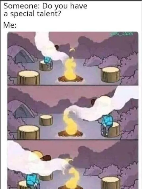 Camping meme fire