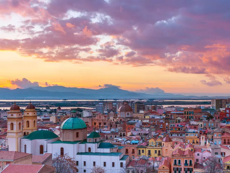 Sunset over Cagliari, Italy