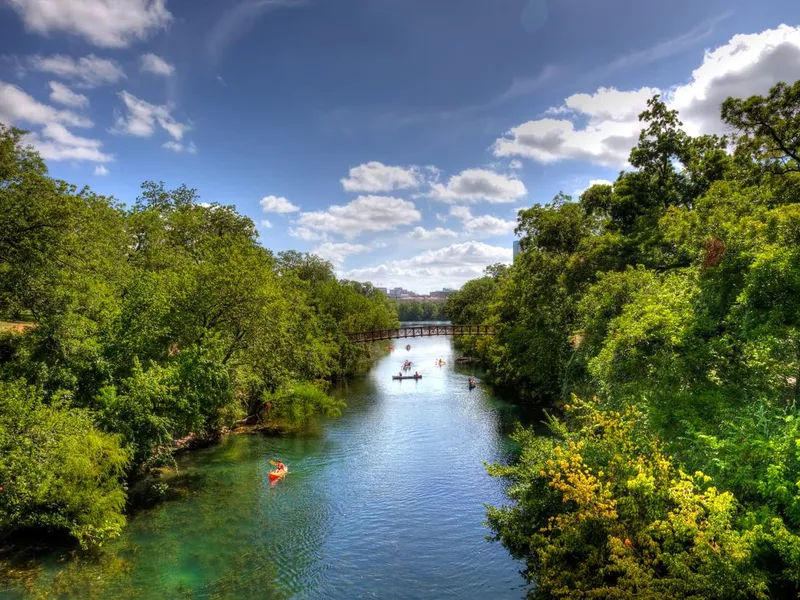 Canoes on Town Lake in Downtown Austin