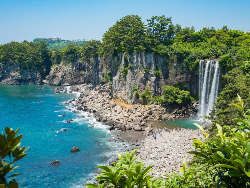 The Jeongbang Waterfall Jeju Do