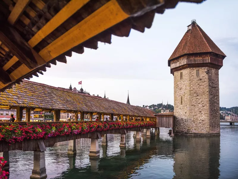 Chapel Bridge on River Reuss, Lucerne, Switzerland