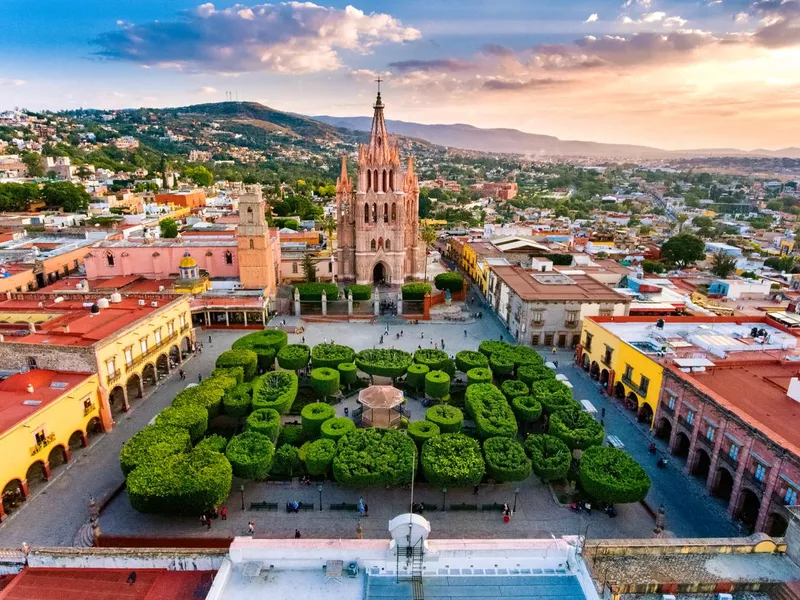 Aerial view of San Miguel de Allende Mexico