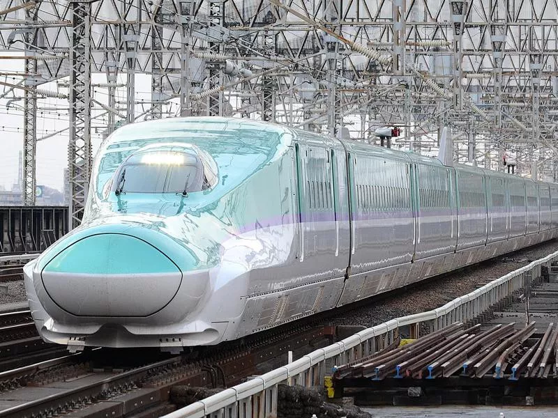 Japanese bullet train in Omiya Station