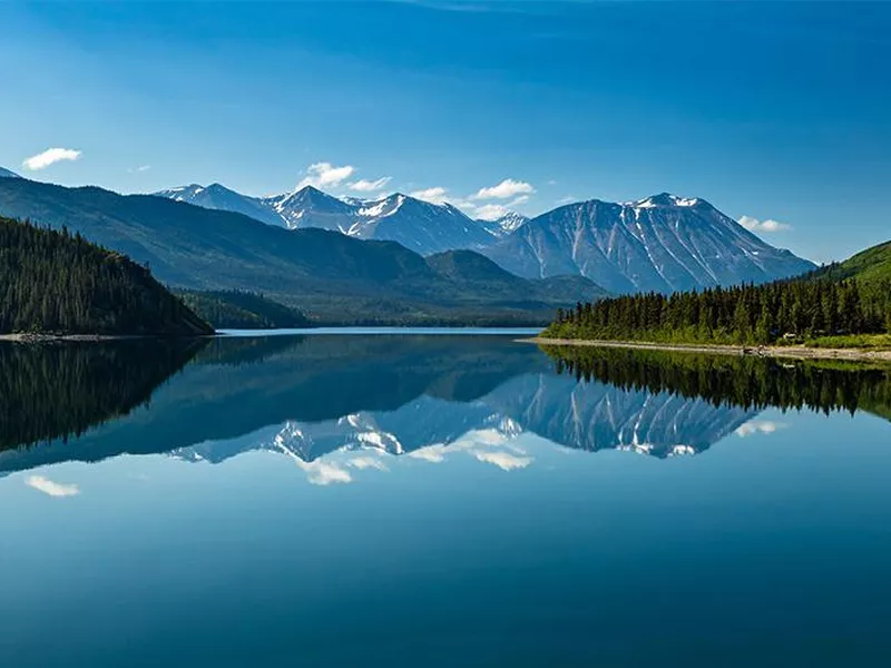 Alaska landscape on boat