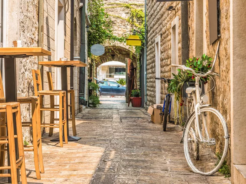 Old Town Street Budva, Montenegro.