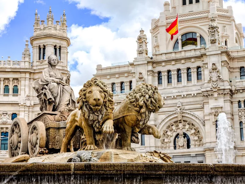 Cibeles fountain at Plaza de Cibeles in Madrid