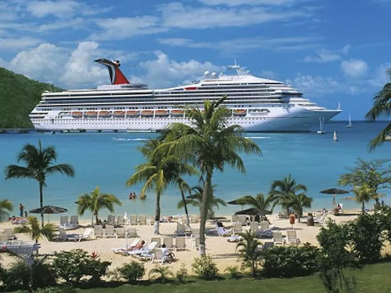 Carnival arriving at Caribbean destination