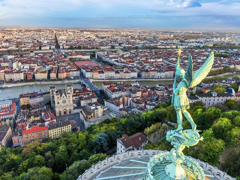 View of Lyon from Basilique Notre Dame de Fourvière