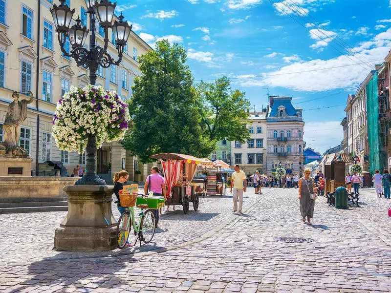 Rynok Square in Lviv, Ukraine