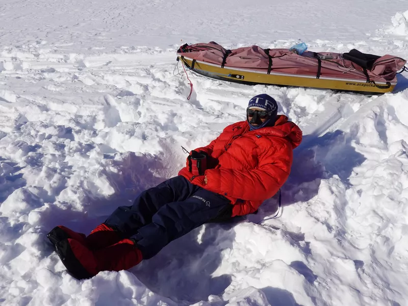 Laying in snow