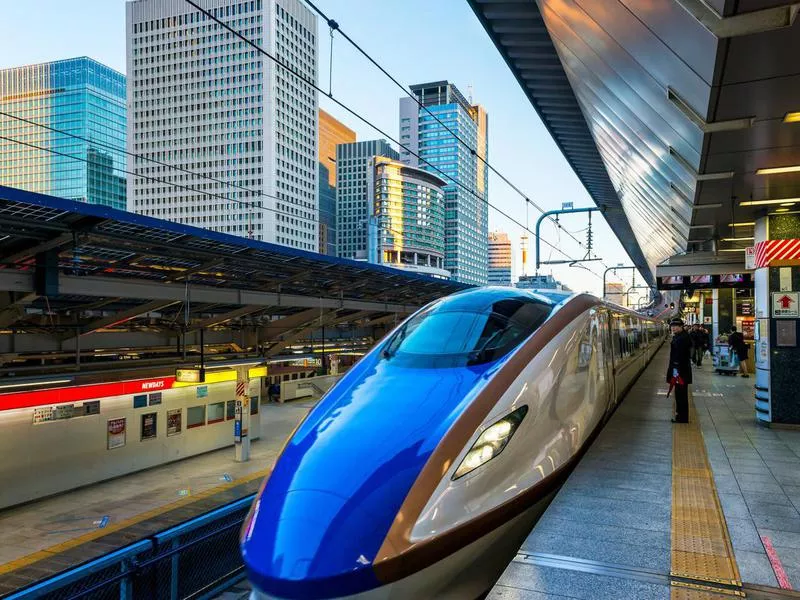 A Shinkansen in Tokyo