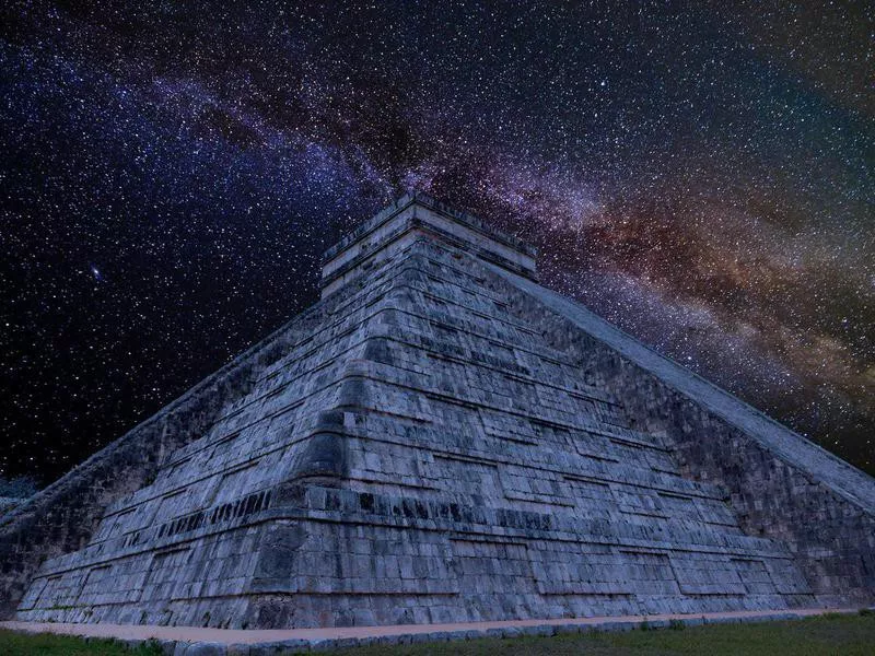 Milky Way at Chichen Itza in Mexico