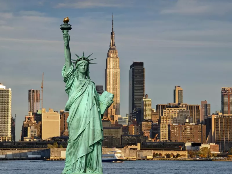 Empire State building and Statue of Liberty