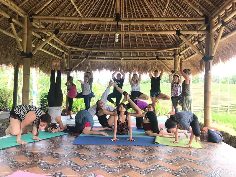 Group yoga in Bali