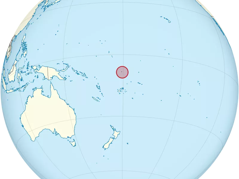 Map of Tuvalu (One of the Smallest Countries in the World)