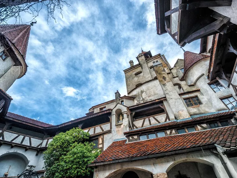 Courtyard of Dracula's Castle in Bran, Romania