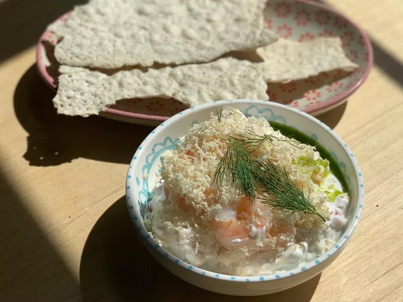 Dish of food at Stockhome, a restaurant in Petaluma, California