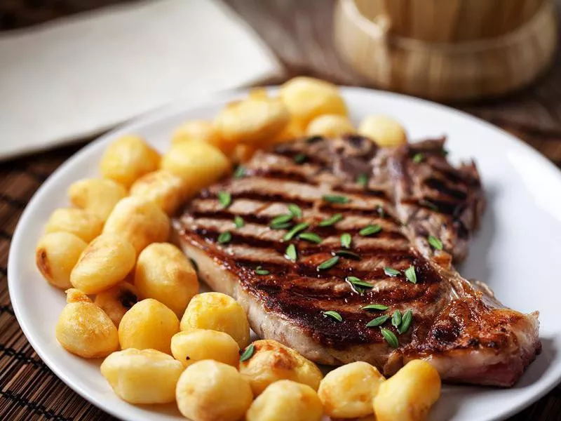 Idaho steak and potatoes