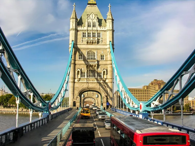 Close up view of Tower bridge