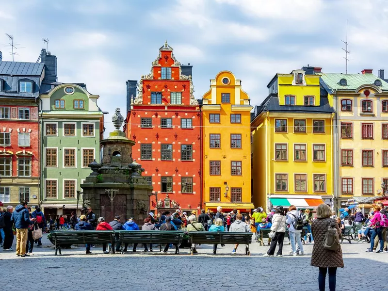 Colorful houses on Stortorget square in Old town, Stockholm, Sweden