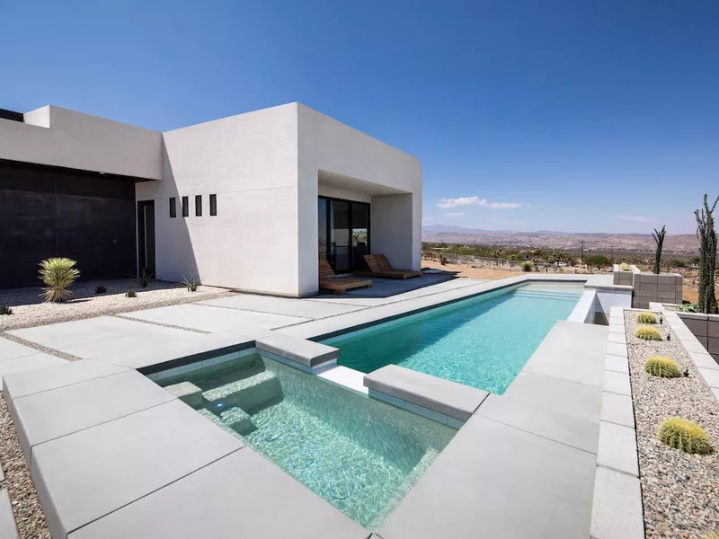 White casita Airbnb with pool