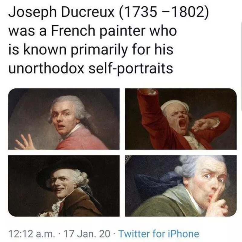 Selfie art history meme