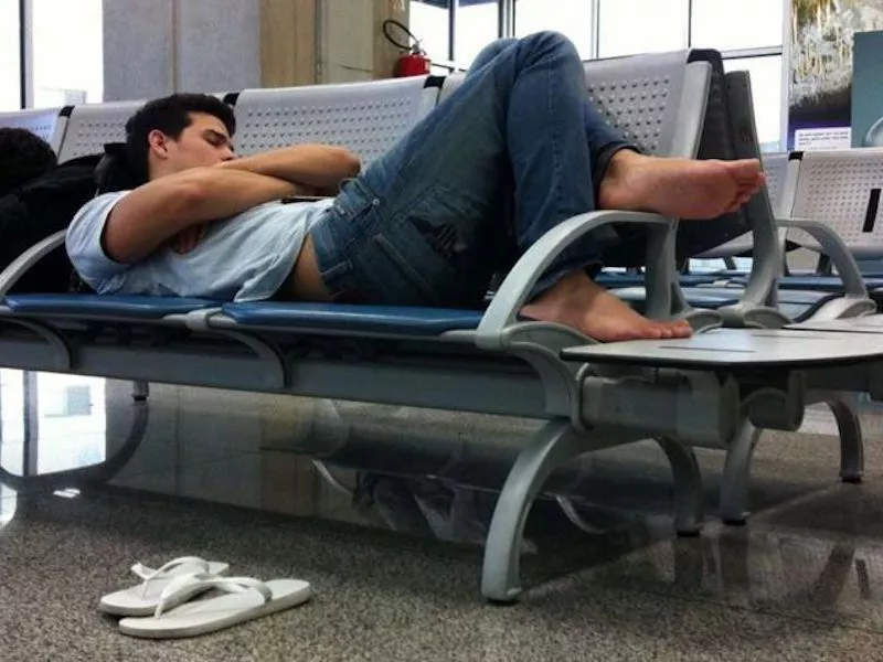 Airport barefeet