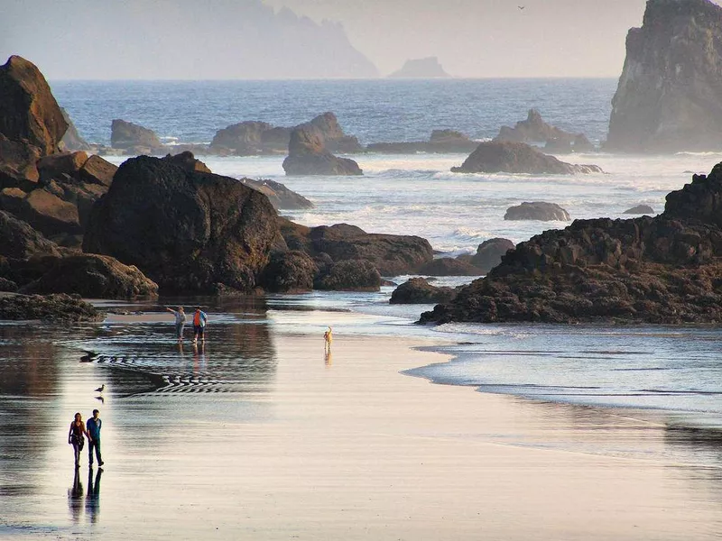 People Walking Indian Beach