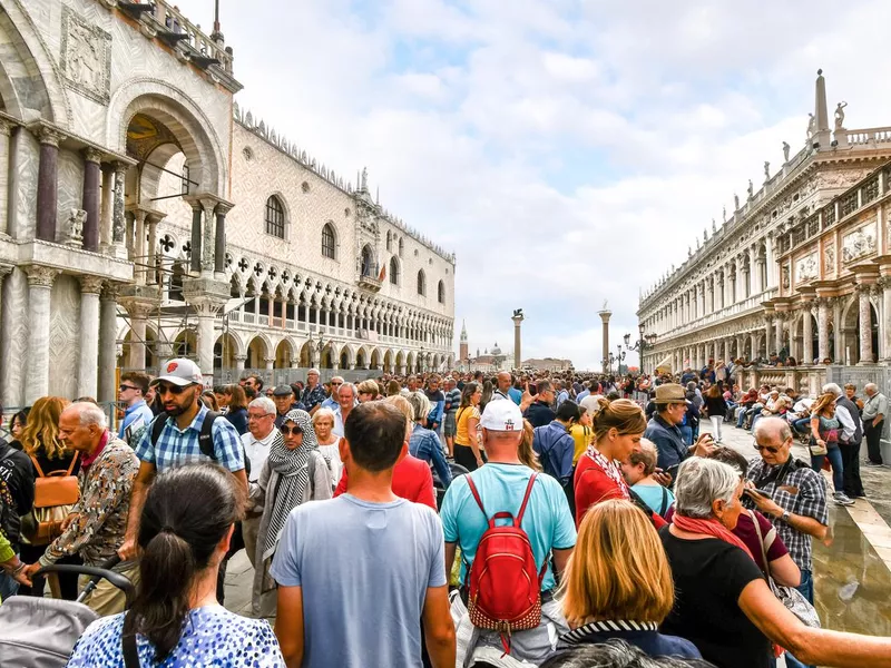 The visible effects of overtourism in Venice, Italy