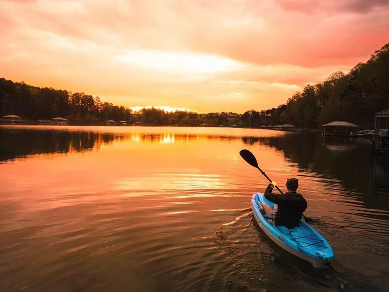 Kayaking on Lake Keowe, South Carolina