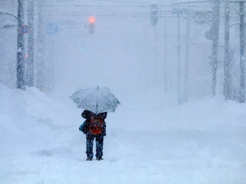 Snowstorm and women