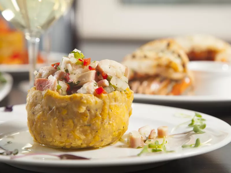 Stuffed seafood Mofongo