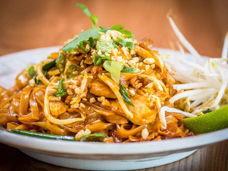 Pad thai on a plate