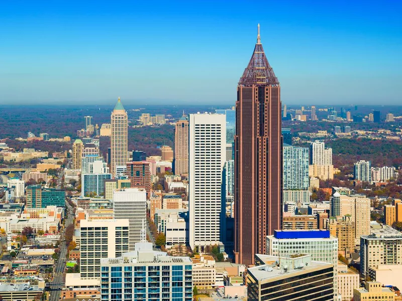 Atlanta skyline aerial