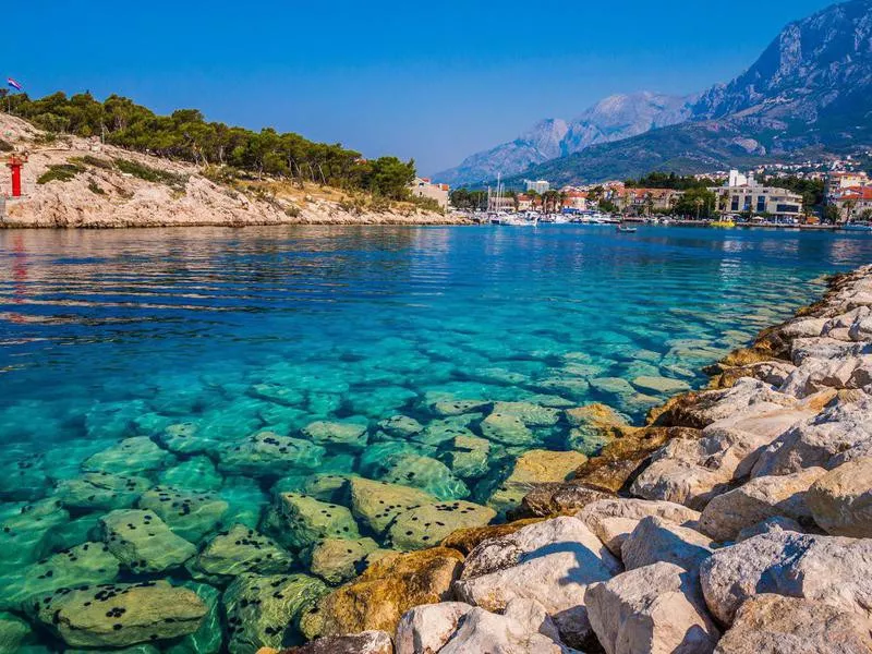 Crystal blue water at Makarska Riviera