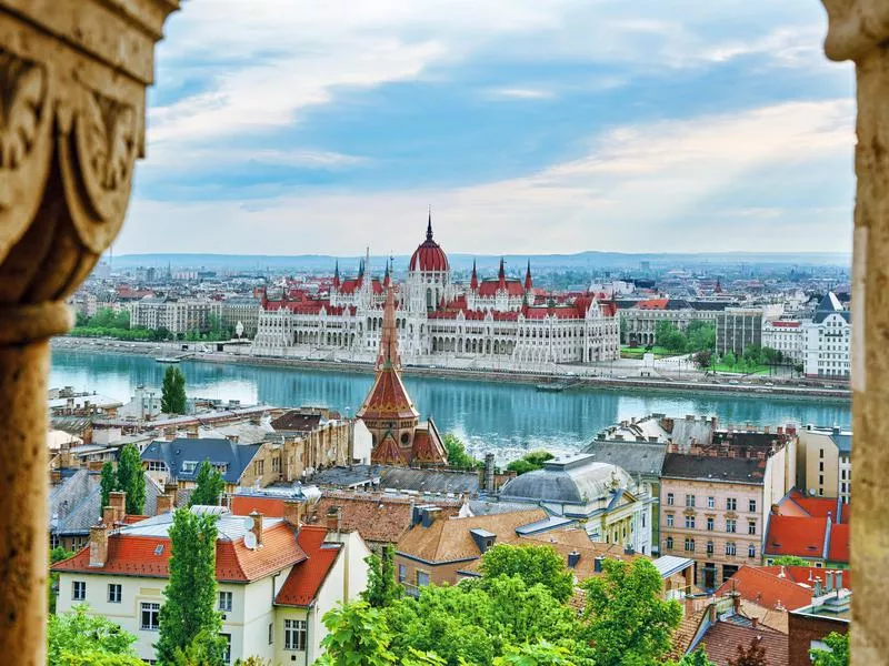 View of Budapest Parliament from the Fisherman Bastion