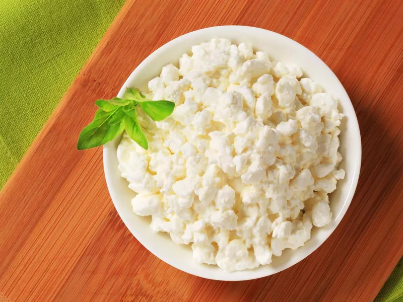 cottage cheese in a bowl