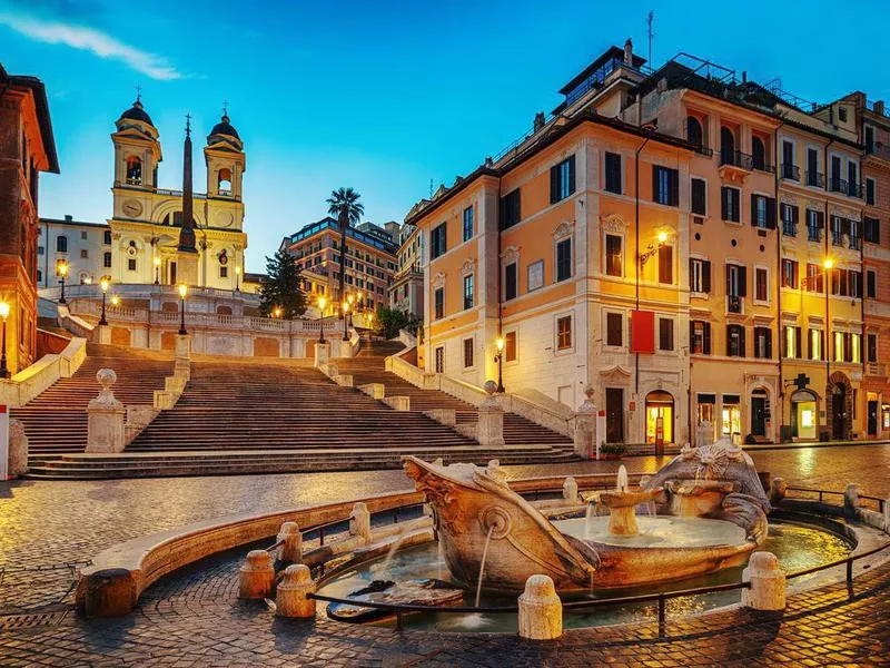 Rome Spanish Plaza at dawn