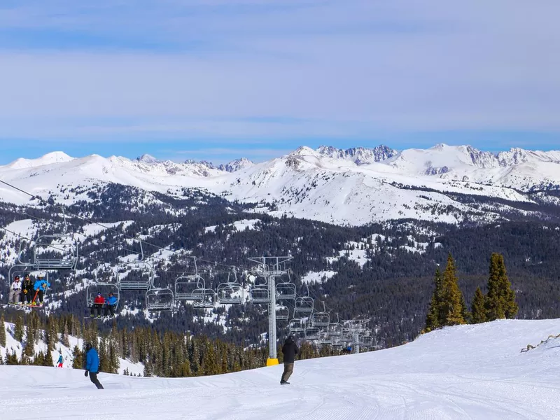 Skiing at Copper Mountain in Colorado Rocky Mountains