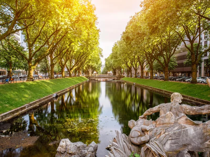 Water canal in Dusseldorf city