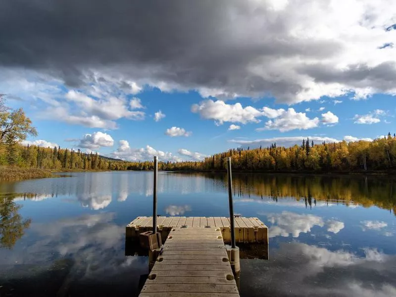 Pier on Talkeetna lake, Alaska