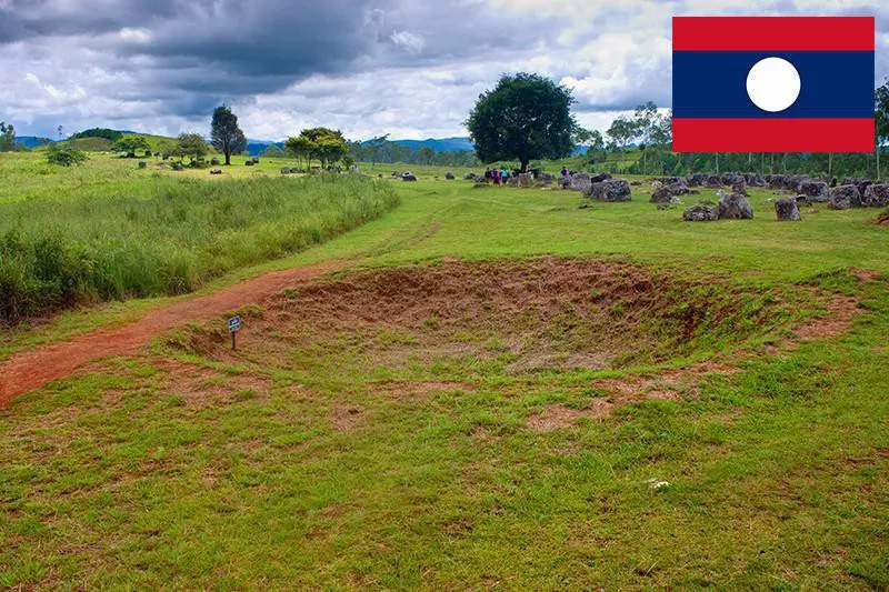 Bomb crater in Laos