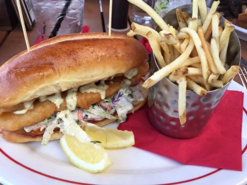 Fried Walleye Sandwich